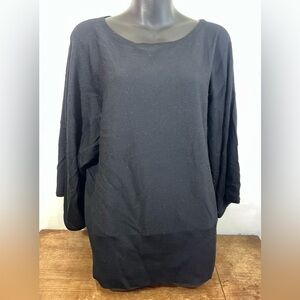 Vintage Talbots 100% merino wool black long sleeve, XL academia cozycore